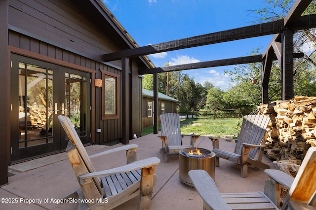 116 S Bill Creek Rd, Carbondale, CO 81623 - view of patio / terrace with an outdoor fire pit