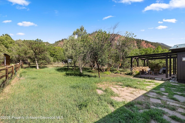 116 S Bill Creek Rd, Carbondale, CO 81623 - view of yard featuring a patio and a mountain view