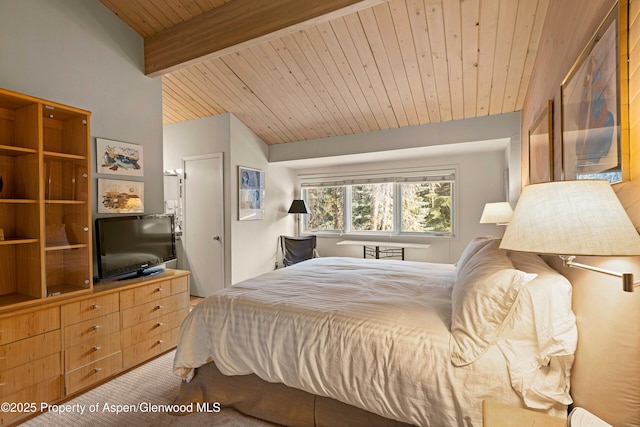 625 S W End St Unit 12, Aspen, CO 81611 - carpeted bedroom with wooden ceiling