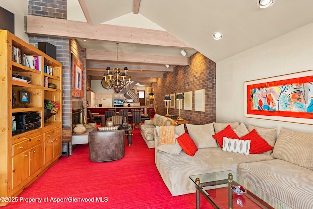 625 S W End St Unit 12, Aspen, CO 81611 - carpeted living area with a chandelier and recessed lighting