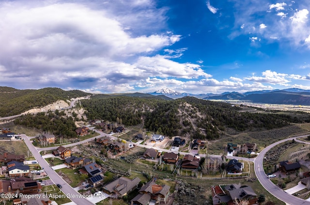 aerial view with a mountain view