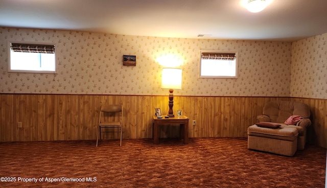 936 Legion St, Craig, CO 81625 - sitting room with a healthy amount of sunlight, a wainscoted wall, and carpet floors