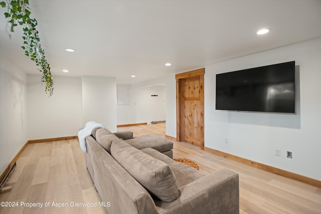 341 Park Dr, Glenwood Springs, CO 81601 - living area featuring light wood finished floors and recessed lighting