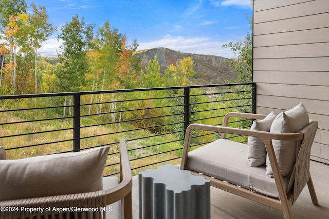 balcony with a mountain view