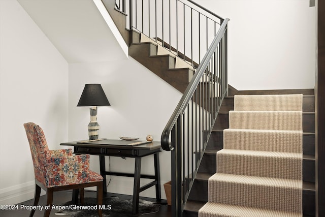 stairs with baseboards