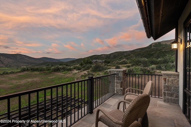 balcony with a mountain view