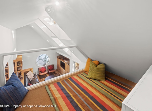 177 Stellar Ln, Snowmass Village, CO 81615 - bedroom featuring lofted ceiling and carpet floors