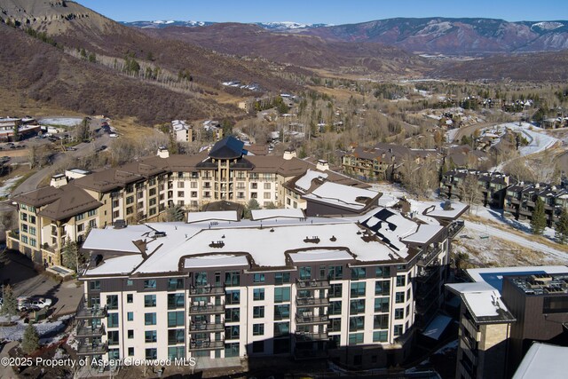 130 Wood Rd Unit 660-662, Snowmass Village, CO 81615 - aerial view of property's location featuring a mountainous background