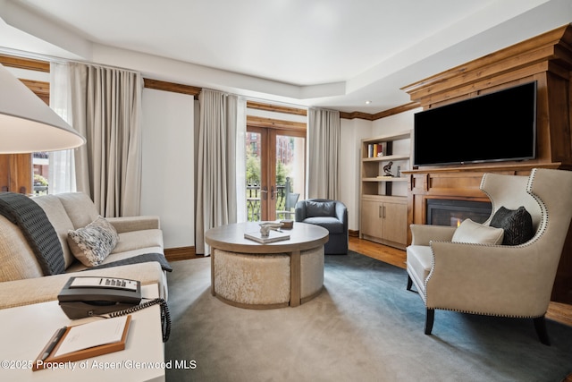 living room with french doors