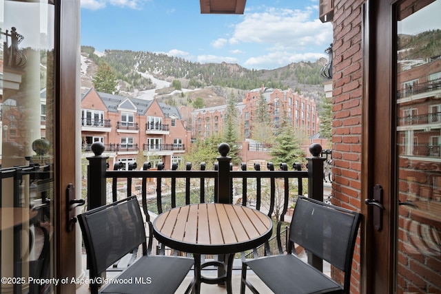 balcony with a mountain view