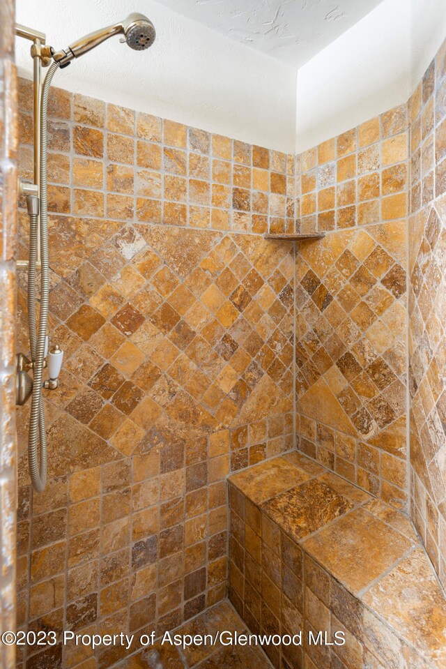 bathroom featuring a tile shower