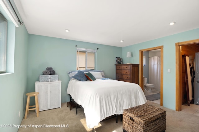 1026 Palmer Ave, Glenwood Springs, CO 81601 - bedroom featuring carpet floors, ensuite bathroom, and recessed lighting