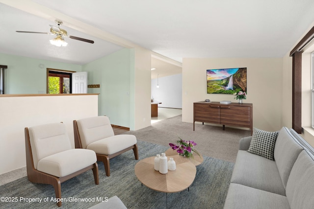 233 County Road 265, Rifle, CO 81650 - carpeted living room featuring a ceiling fan