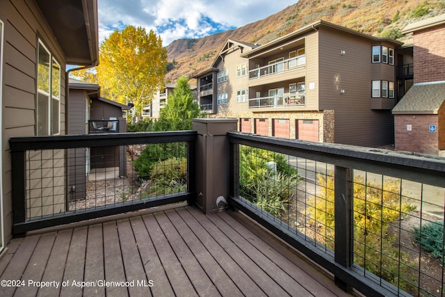 deck featuring a mountain view