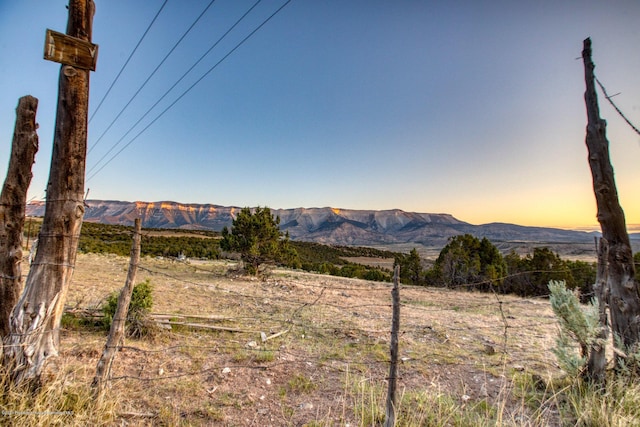 mountain view with a rural view