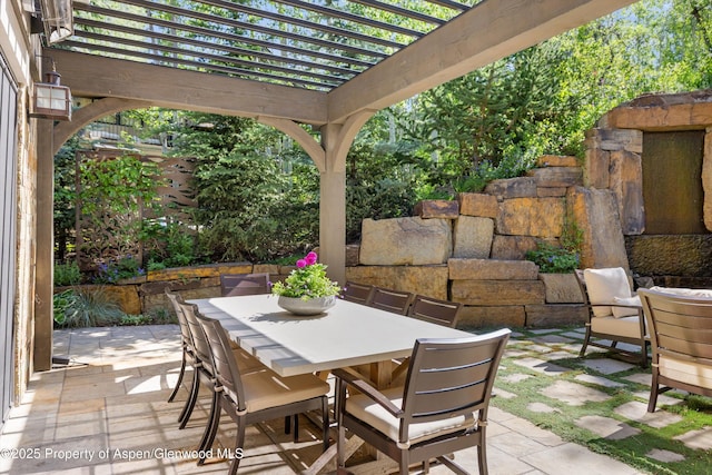 10 Ute Pl, Aspen, CO 81611 - view of patio featuring outdoor dining space and a pergola