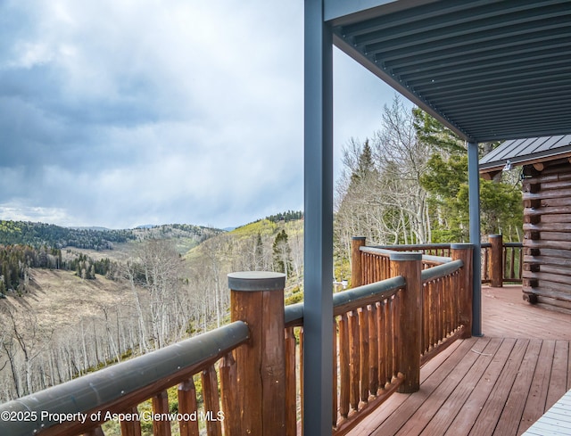3 Hazel Lake Dr, Cimarron, CO 81220 - wooden terrace featuring a mountain view
