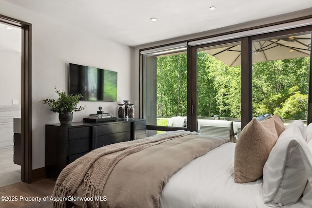 62 Bennett Ct, Aspen, CO 81611 - bedroom featuring recessed lighting and wood finished floors