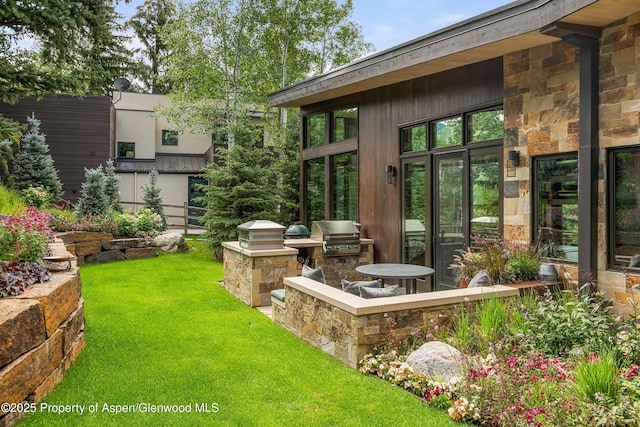 62 Bennett Ct, Aspen, CO 81611 - view of grassy yard featuring exterior kitchen