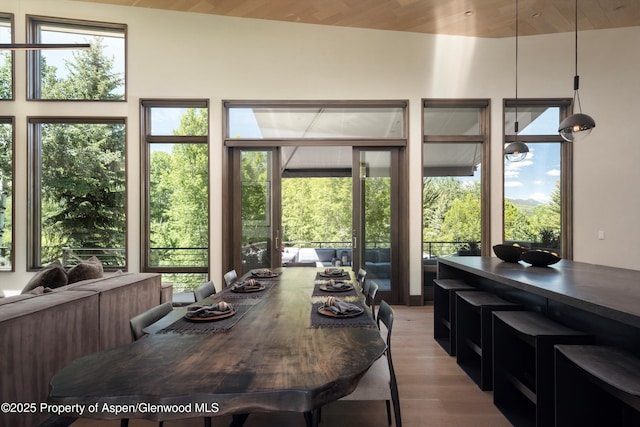 62 Bennett Ct, Aspen, CO 81611 - dining area featuring wood finished floors and healthy amount of natural light