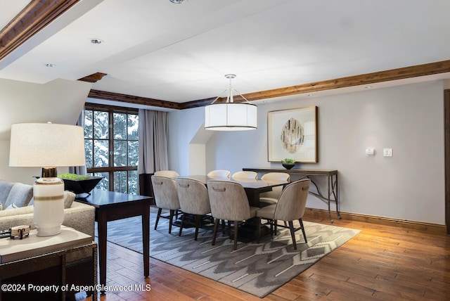 dining room with hardwood / wood-style floors