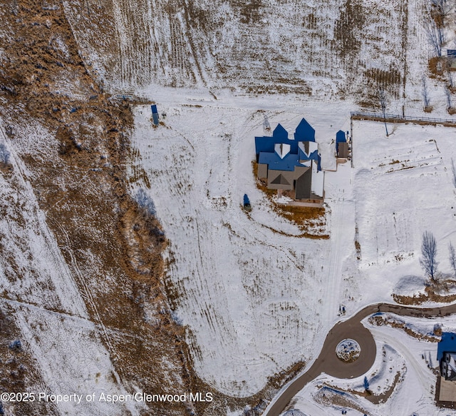 view of snowy aerial view