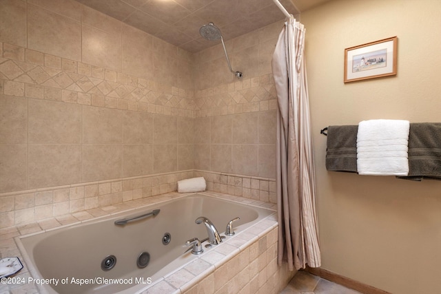 bathroom featuring shower / tub combo with curtain