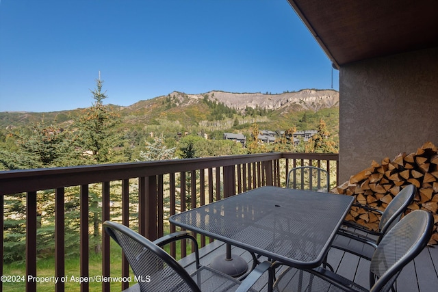 balcony with a mountain view