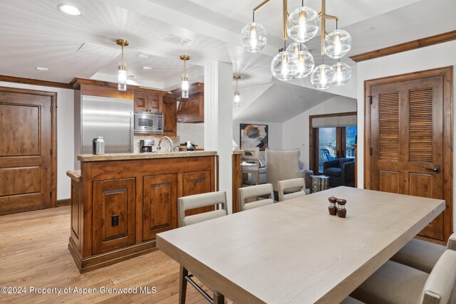 dining room featuring light wood-type flooring