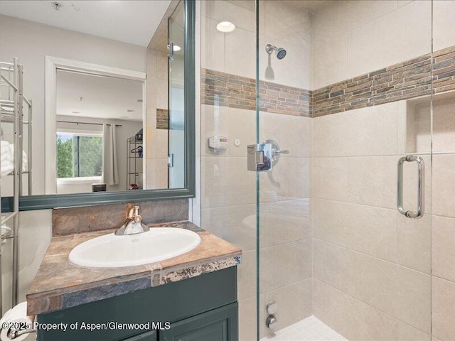 326 Midland Ave Unit 302, Aspen, CO 81611 - bathroom with a stall shower and vanity