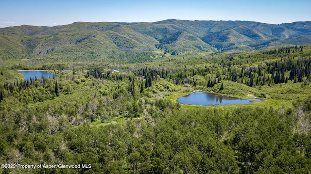 view of mountain feature featuring a water view