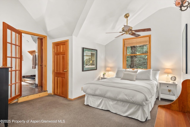 126 W Francis St, Aspen, CO 81611 - carpeted bedroom featuring vaulted ceiling