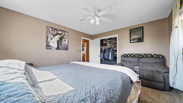 25 W 20th St, Craig, CO 81625 - bedroom featuring carpet flooring, a closet, and ceiling fan