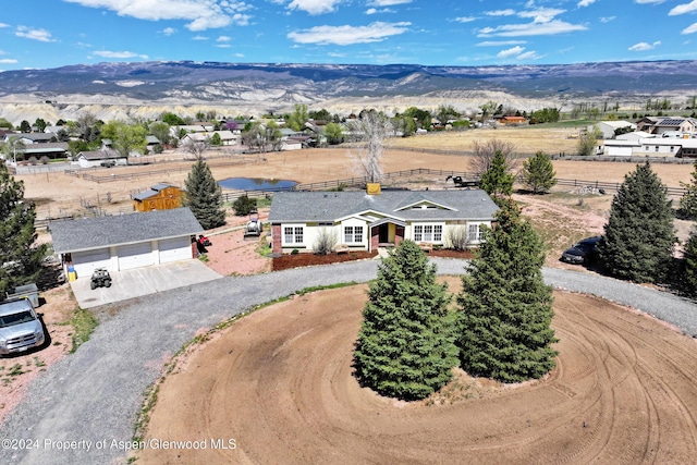 bird's eye view featuring a mountain view