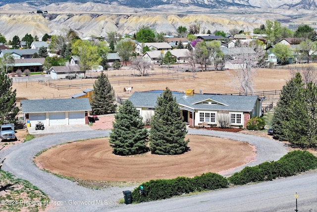 bird's eye view featuring a mountain view