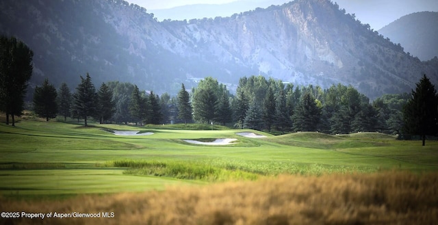 589 Saddleback Rd, Carbondale, CO 81623 - view of community featuring a mountain view, a lawn, golf course view, and a wooded view