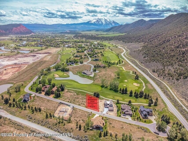 aerial view with a mountain view