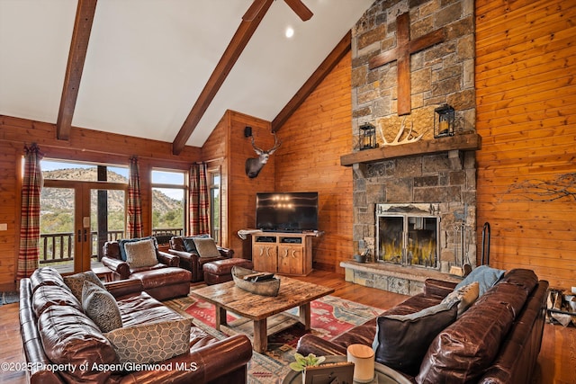 857 Indian Rock Rd, Silt, CO 81652 - bedroom featuring hardwood / wood-style flooring, recessed lighting, ceiling fan, and access to exterior