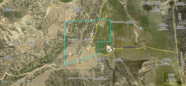 857 Indian Rock Rd, Silt, CO 81652 - aerial map of property and surrounding area with property boundaries highlighted