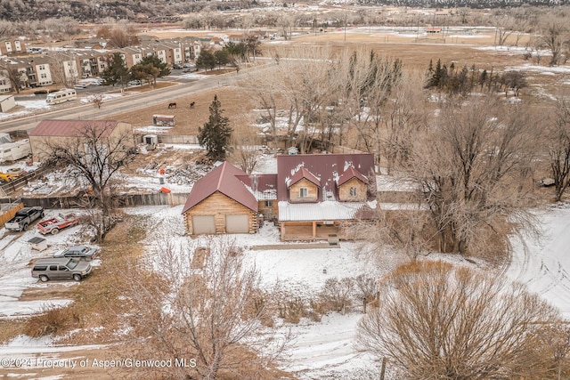 view of snowy aerial view