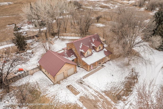 view of snowy aerial view