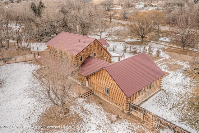 view of snowy aerial view