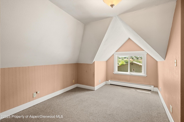 440 Whiteriver Ave, Rifle, CO 81650 - additional living space featuring baseboard heating, carpet, and lofted ceiling