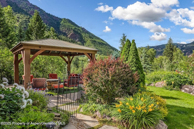 606 Dorais Way, Redstone, CO 81623 - surrounding community with a gazebo and a mountain view
