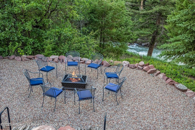 606 Dorais Way, Redstone, CO 81623 - view of patio featuring a fire pit