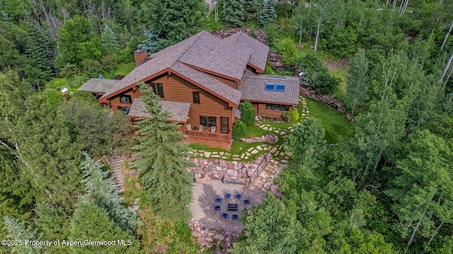 606 Dorais Way, Redstone, CO 81623 - aerial view of property and surrounding area featuring a forest