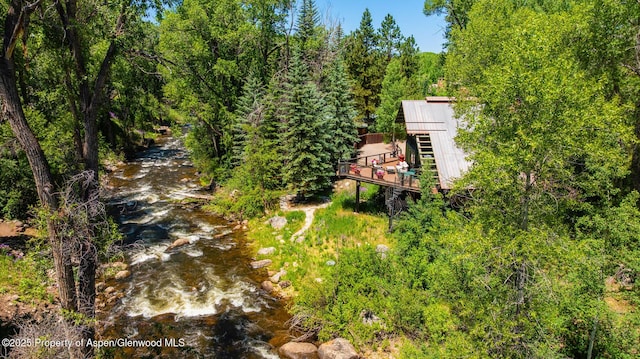 979 Queen St, Aspen, CO 81611 - aerial view of property and surrounding area with a heavily wooded area