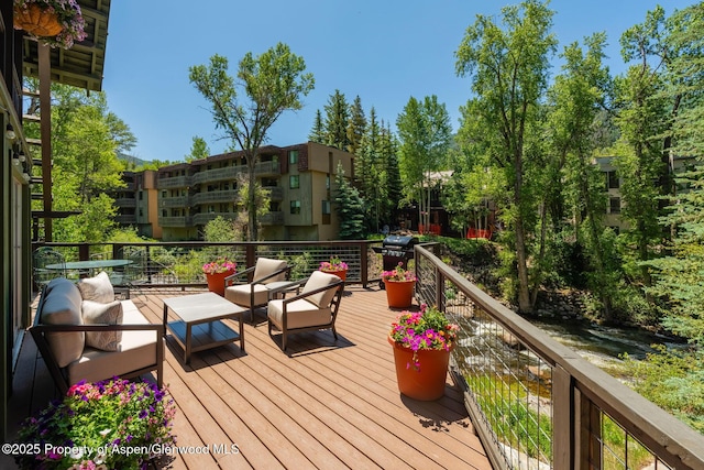 979 Queen St, Aspen, CO 81611 - deck featuring an outdoor living space