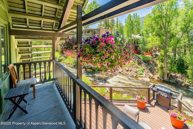 979 Queen St, Aspen, CO 81611 - wooden deck featuring a water view