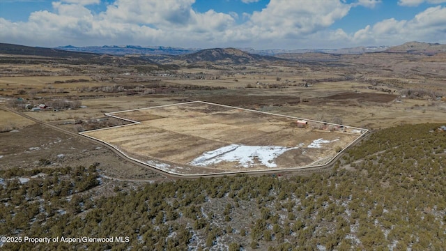 bird's eye view featuring a mountain view